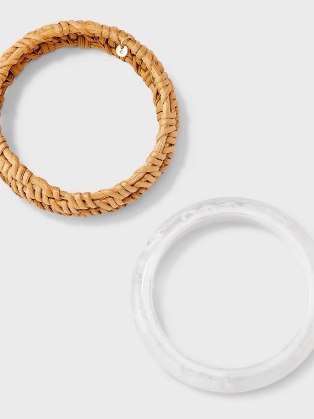 a new day White Resin and Woven Tan Bangle Set - Picture 2 of 8